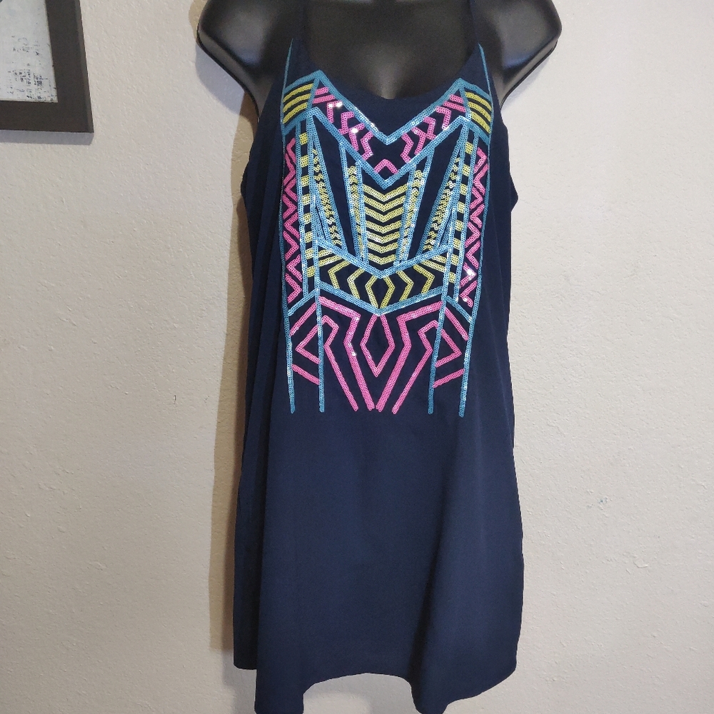 Navy Aztec dress size M